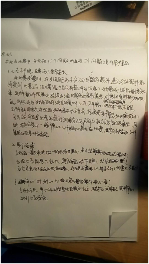 比賽后總結(jié)，洞悉成敗，砥礪前行，為未來再出發(fā)蓄力備戰(zhàn)